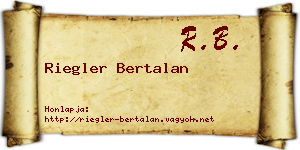 Riegler Bertalan névjegykártya
